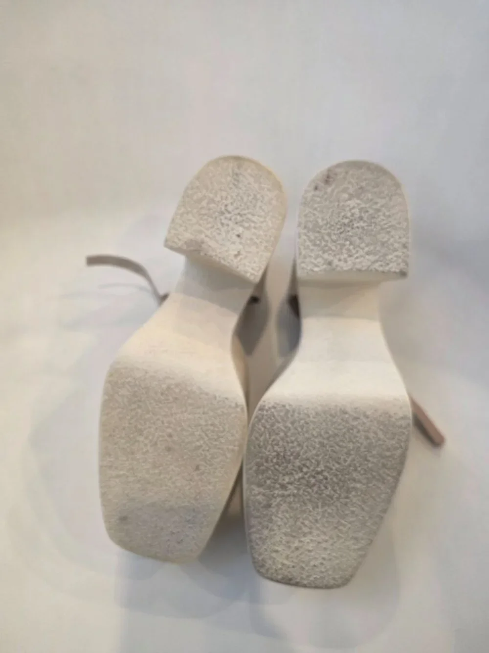 Free People Milan Mary Jane Chunky Leather Lug Sole Beige Size 8 Boho 70's